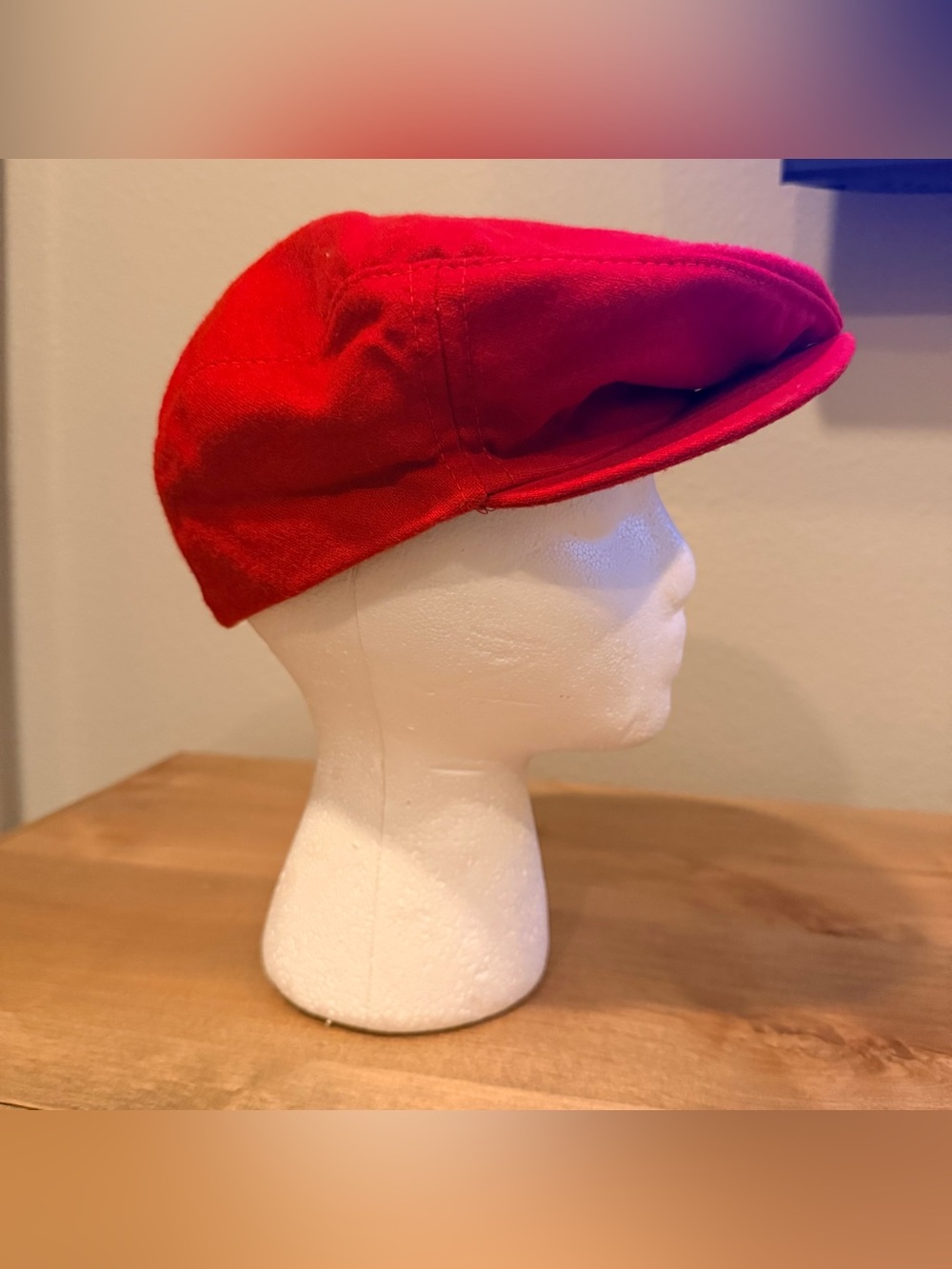 Pendleton Red Virgin Wool Newsboy Cap Size Large